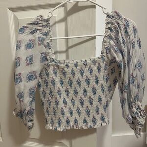 white cropped blouse